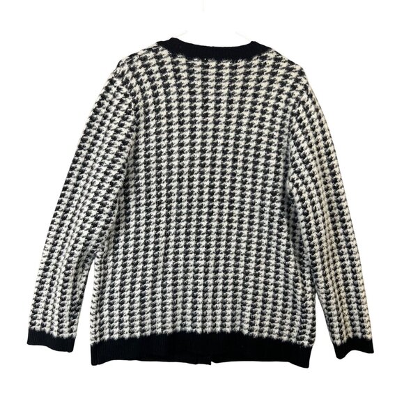 Tahari Houndstooth Cardigan Sweater Womens's Size L EUC - Picture 5 of 10